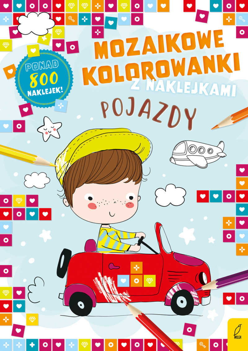 Pojazdy. Mozaikowe kolorowanki