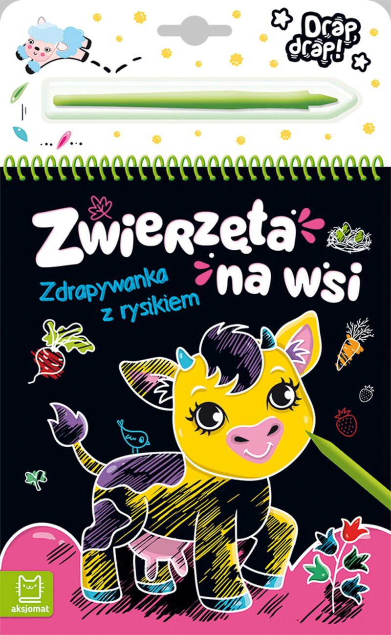 Zwierzęta na wsi. Zdrapywanka z rysikiem