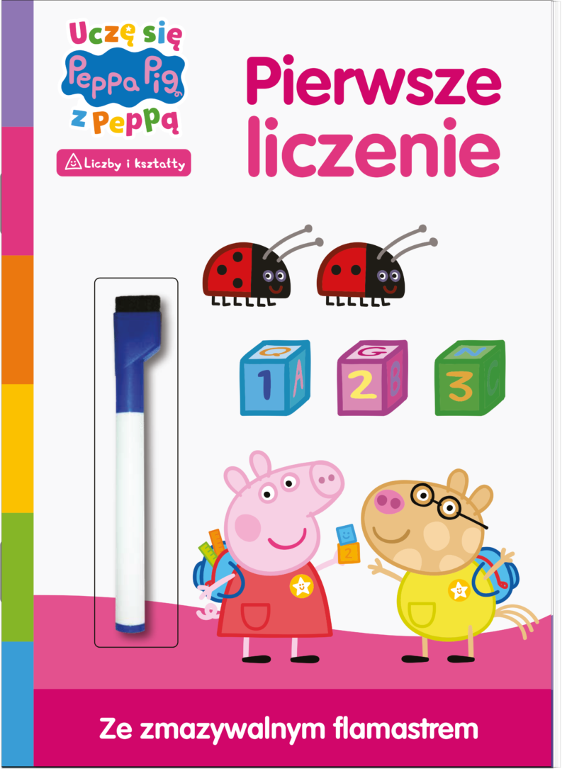 Pierwsze liczenie. Świnka Peppa. Zadania do ścierania