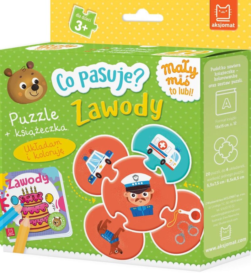 Zawody. Co pasuje? Puzzle + książeczka