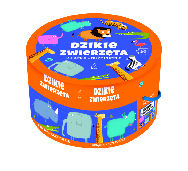 Puzzle 30 Na okrągło+ książka Dzikie zwierzęta