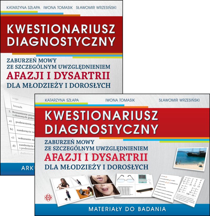 Kwestionariusz diagnostyczny zaburzeń mowy ze szczególnym uwzględnieniem afazji i dysartrii dla młodzieży i dorosłych Materiały do badania i arkusz diagnostyczny