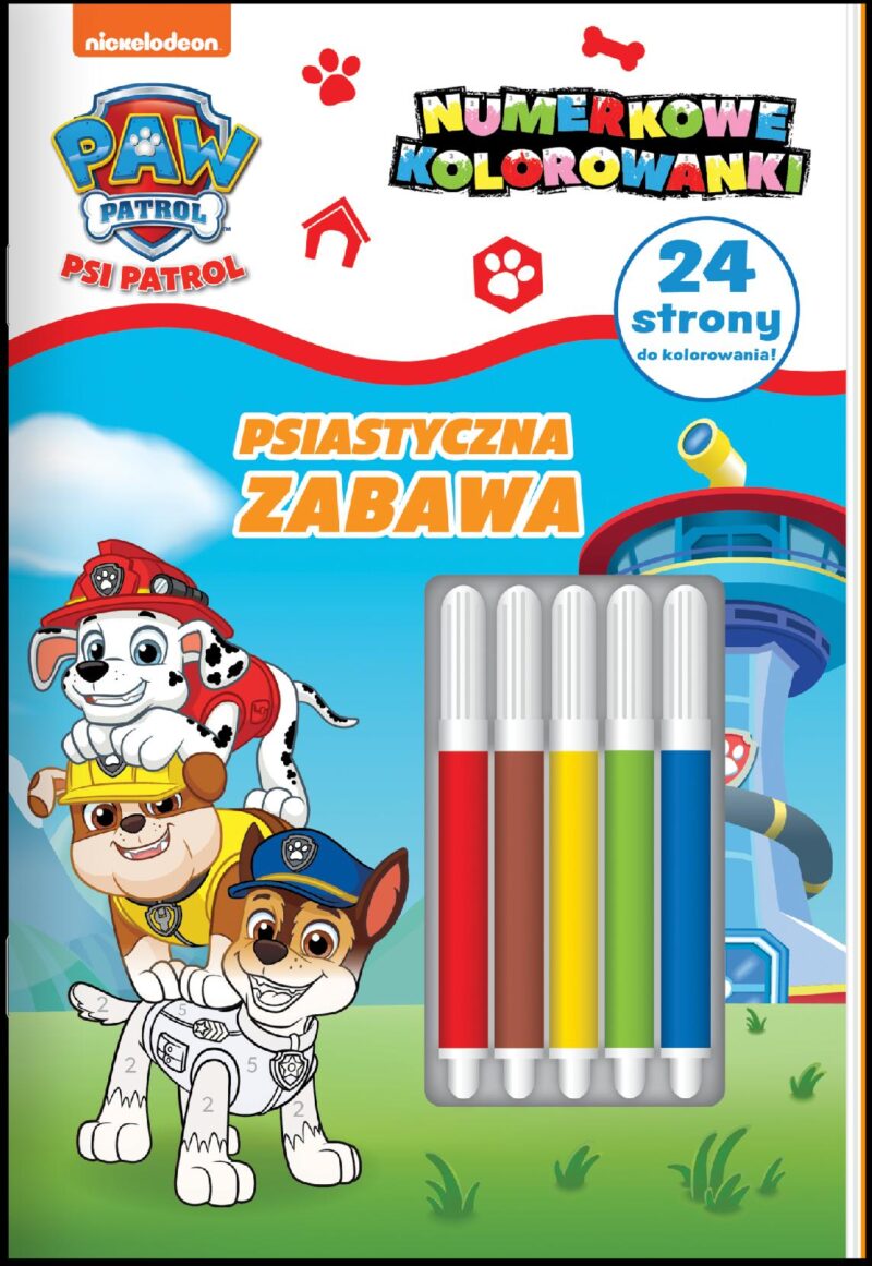 Psiastyczna zabawa. Psi Patrol. Numerkowe kolorowanki