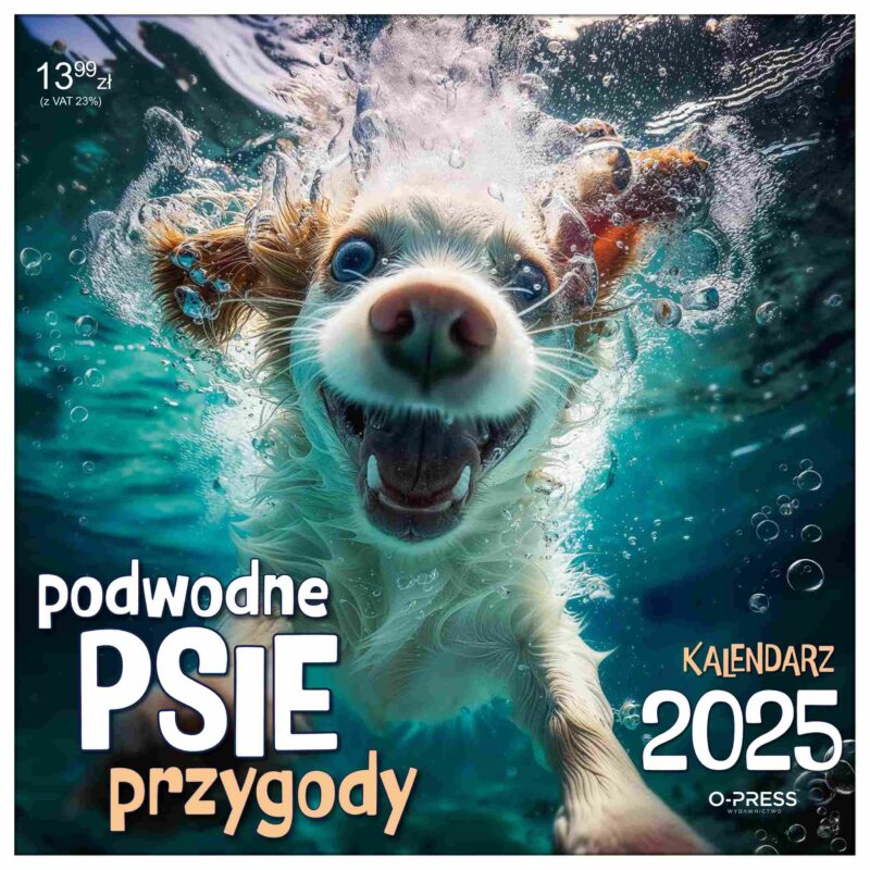 Kalendarz 2025 Podwodne Psie Przygody ścienny