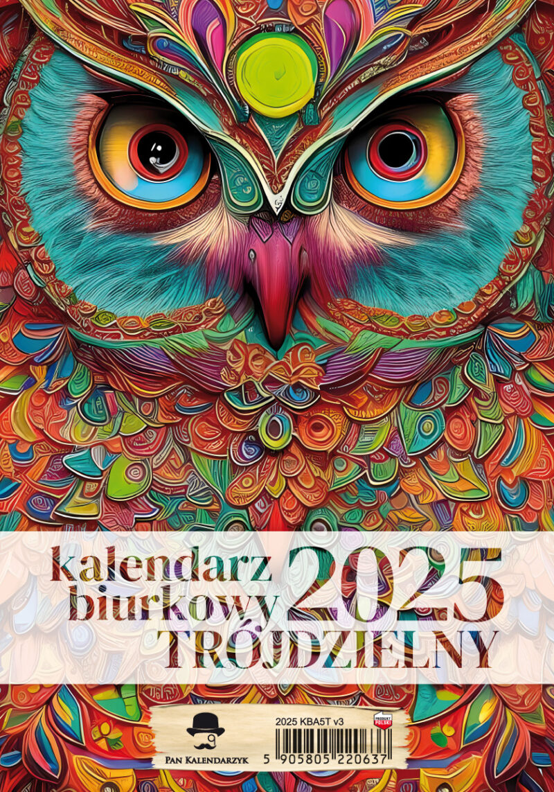 Kalendarz 2025 biurkowy pionowy trójdzielny KBA5T 1szt.mix