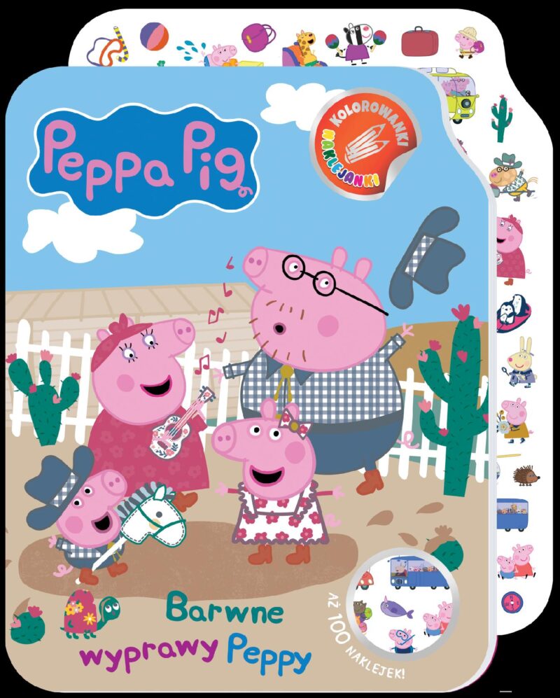 Barwne wyprawy Peppy. Świnka Peppa. Kolorowanki naklejanki