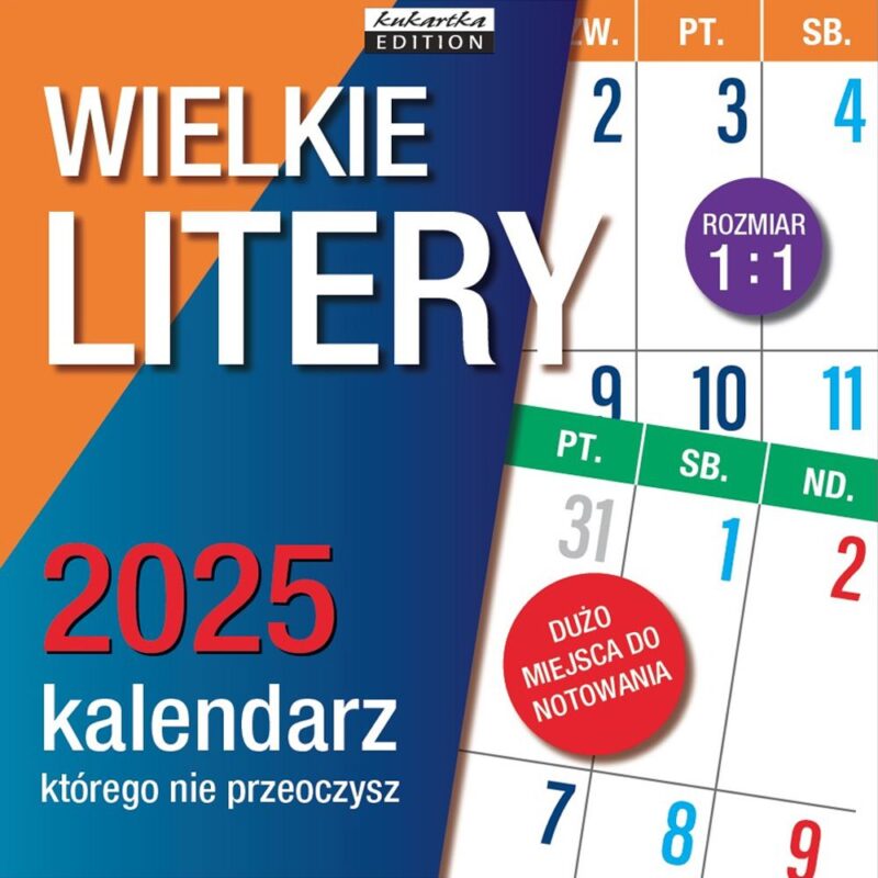 Kalendarz 2025 Classic Wielkie Litery