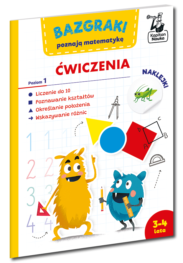 Bazgraki poznają matematykę. Ćwiczenia. Poziom 1. Kapitan Nauka. Bazgraki